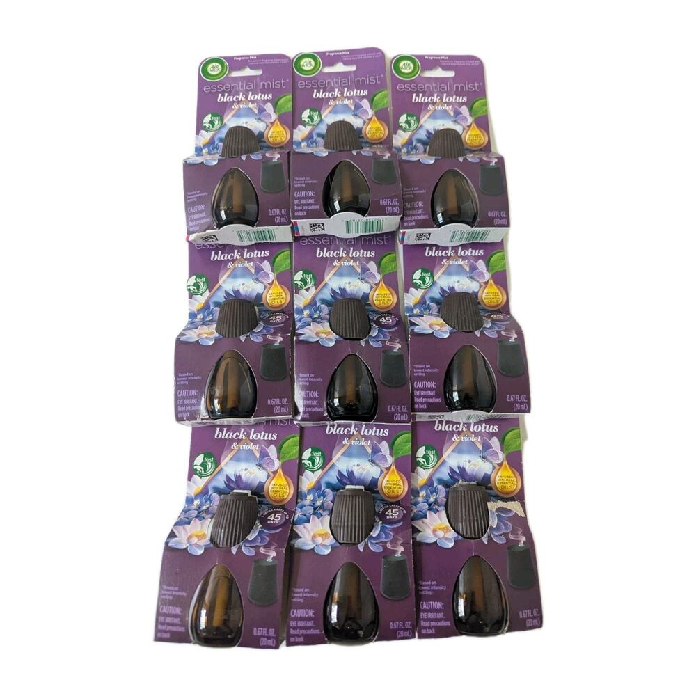Air Wick Black Lotus & Violet Essential Fragrance Mist Refills lot of 9